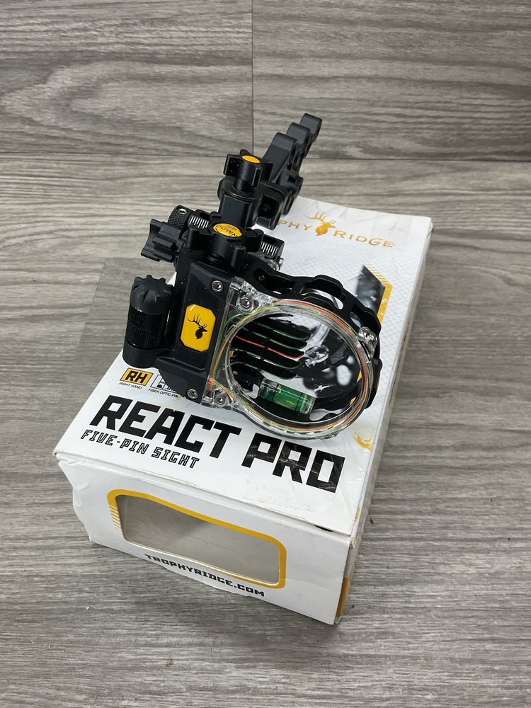 Trophy Ridge React Pro 5 Pin Archery Bow Sight, Right Hand, 0.019 Pin