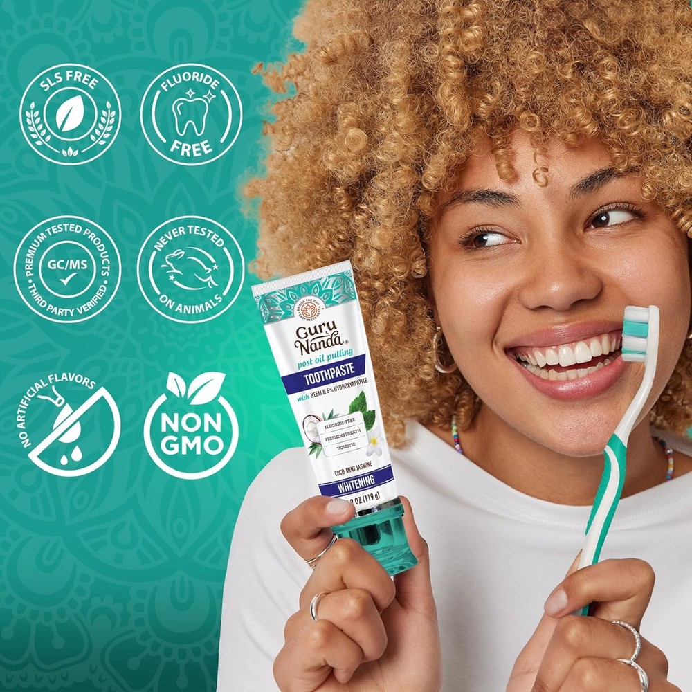 GuruNanda Hydroxyapatite Toothpaste, SLS &Fluoride Free,Whitening Toothpaste new
