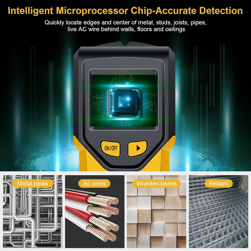 Stud Finder Wall Scanner - 5 in 1 Stud Finder Tool W/Microprocessor Chip and HD