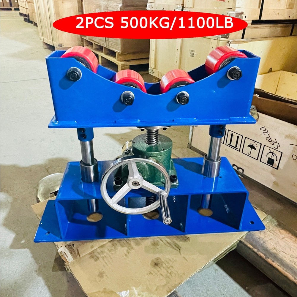 2 PCS 500KG Manual Accurate Rolling Support Frame for Welding Adjustable Height