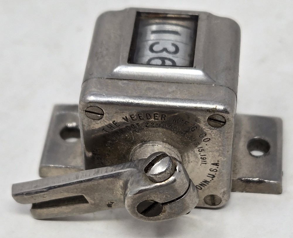 Vintage Veeder 3 Digit Numeric Roller Counter