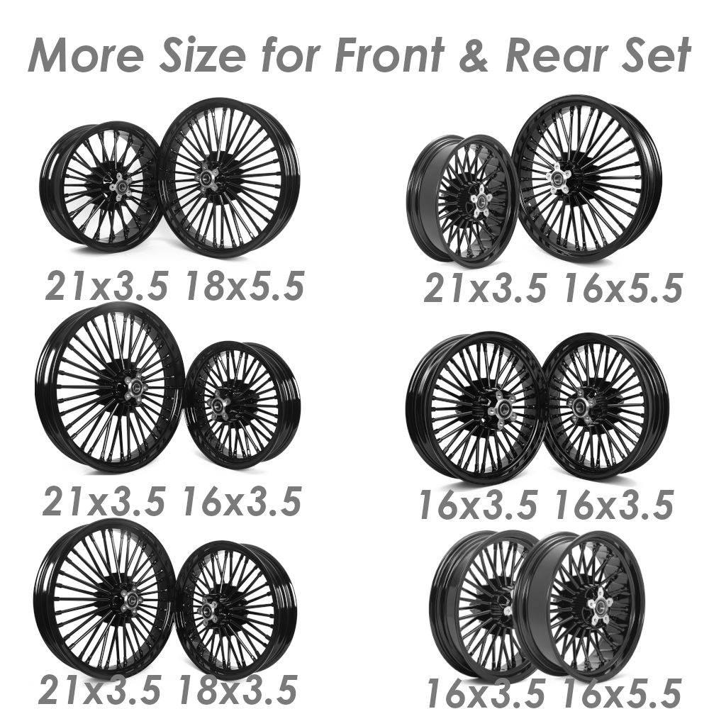 21x3.5 16x3.5 Fat Spoke Wheels Rims for Harley Heritage Softail Classic Deluxe