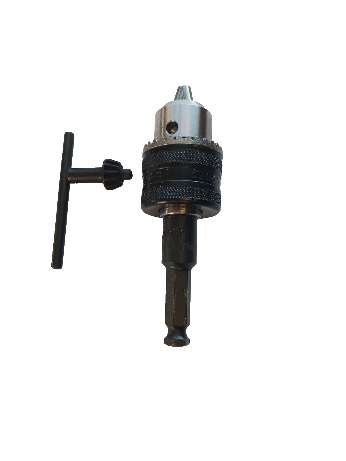 WHITE- 1/2 JACOBS CHUCK WITH 7/16 HEX SHANK DRIVER, LINEMAN USA NEW FREE SHIPING