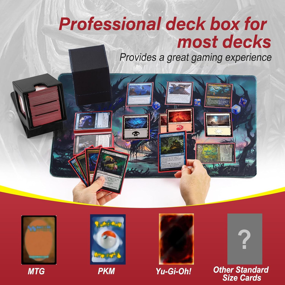 MTG Deck Box, Double Display Window MTG, Commander Deck Box Fits 120+ Single Sle