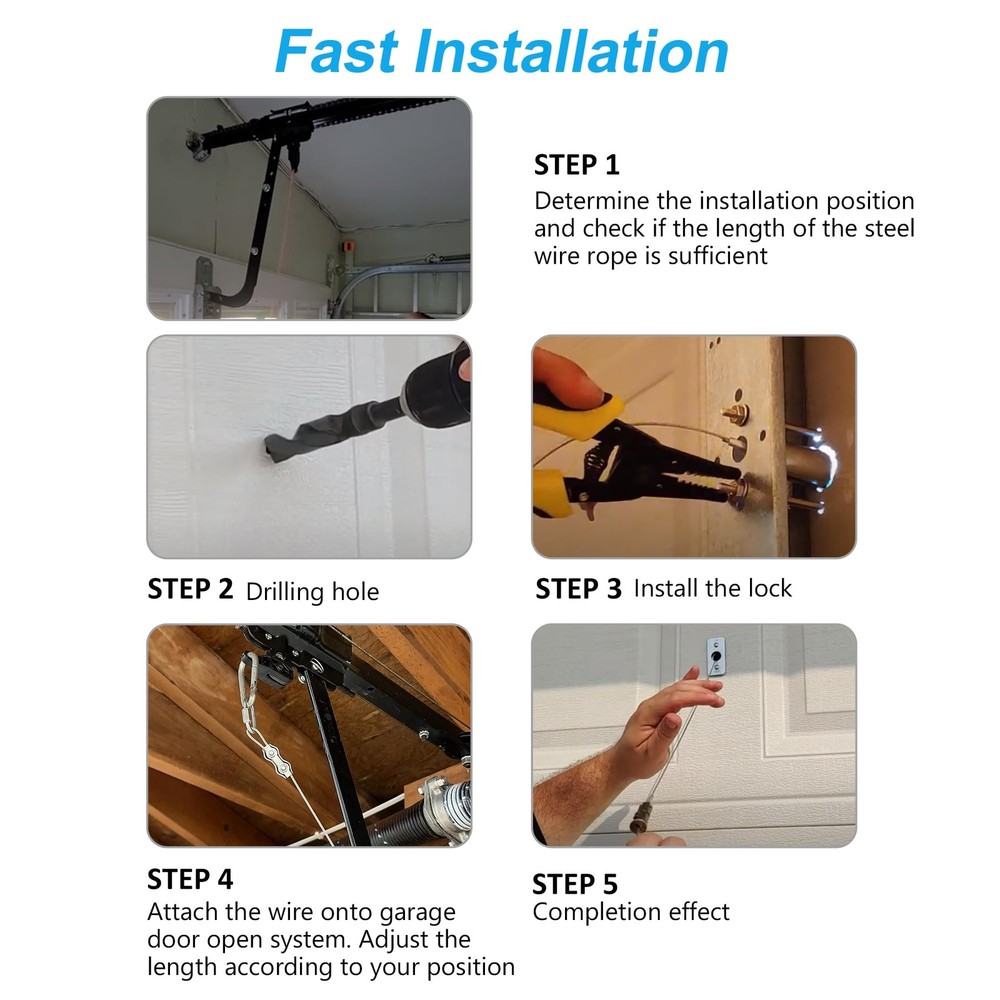 scottchen PRO Universal Garage Door Emergency Release Lock Kit | 3FT Cable +...