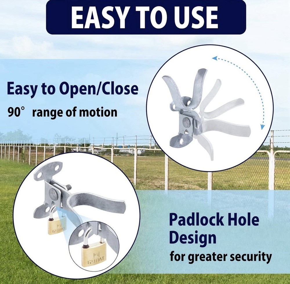 Gate Fork Latch 1 3/8" Wall Mount Chain Link Fence. Gate Hardware