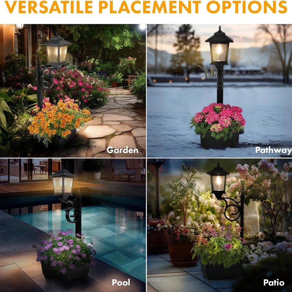HOODINK 2PACK 2-in-1 Solar Post Light Planter