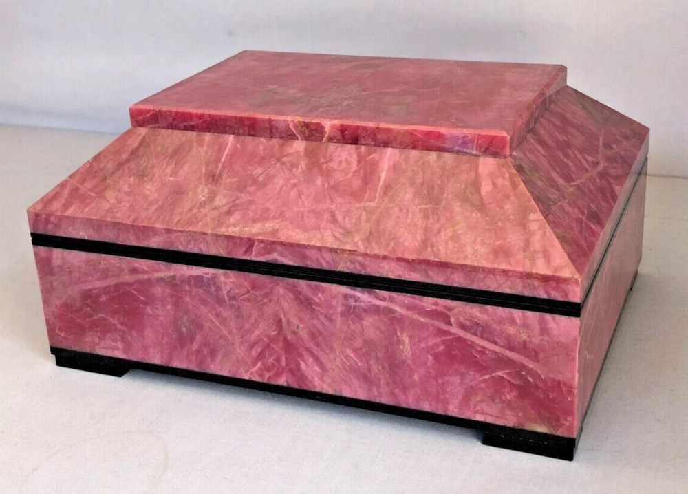 Large Hinged Russian Rhodonite Intarsia Box