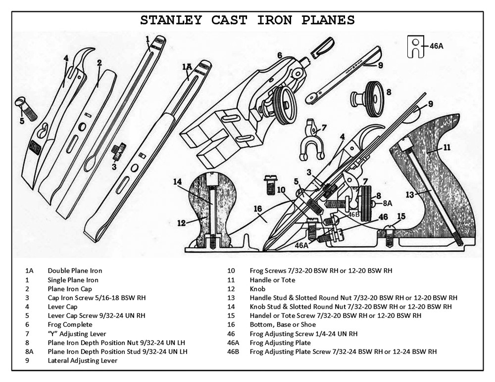 9/32-24 Right Hand Thread Stud Removal Nuts for Stanley Planes