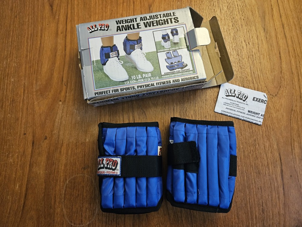 ALL PRO 10LB Set (5LB each ankle) ADJUSTABLE ANKLE WEIGHT - Complete pair