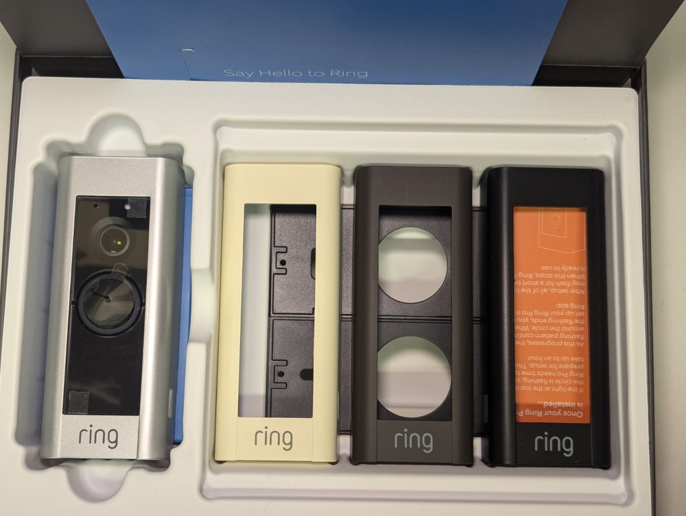 RING HOME SECURITY BUNDLE Wireless Alarm Kit + Hardwired Video Doorbell OPEN BOX