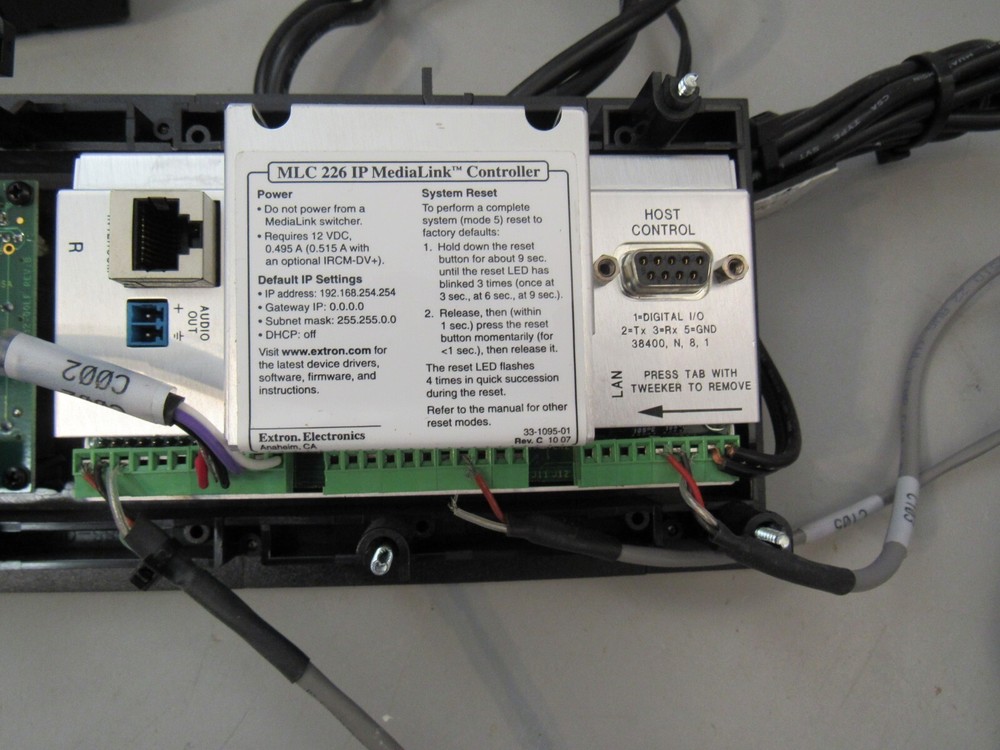 Extron MLC 226 IP DV+ MediaLink Controller with cables & power cord