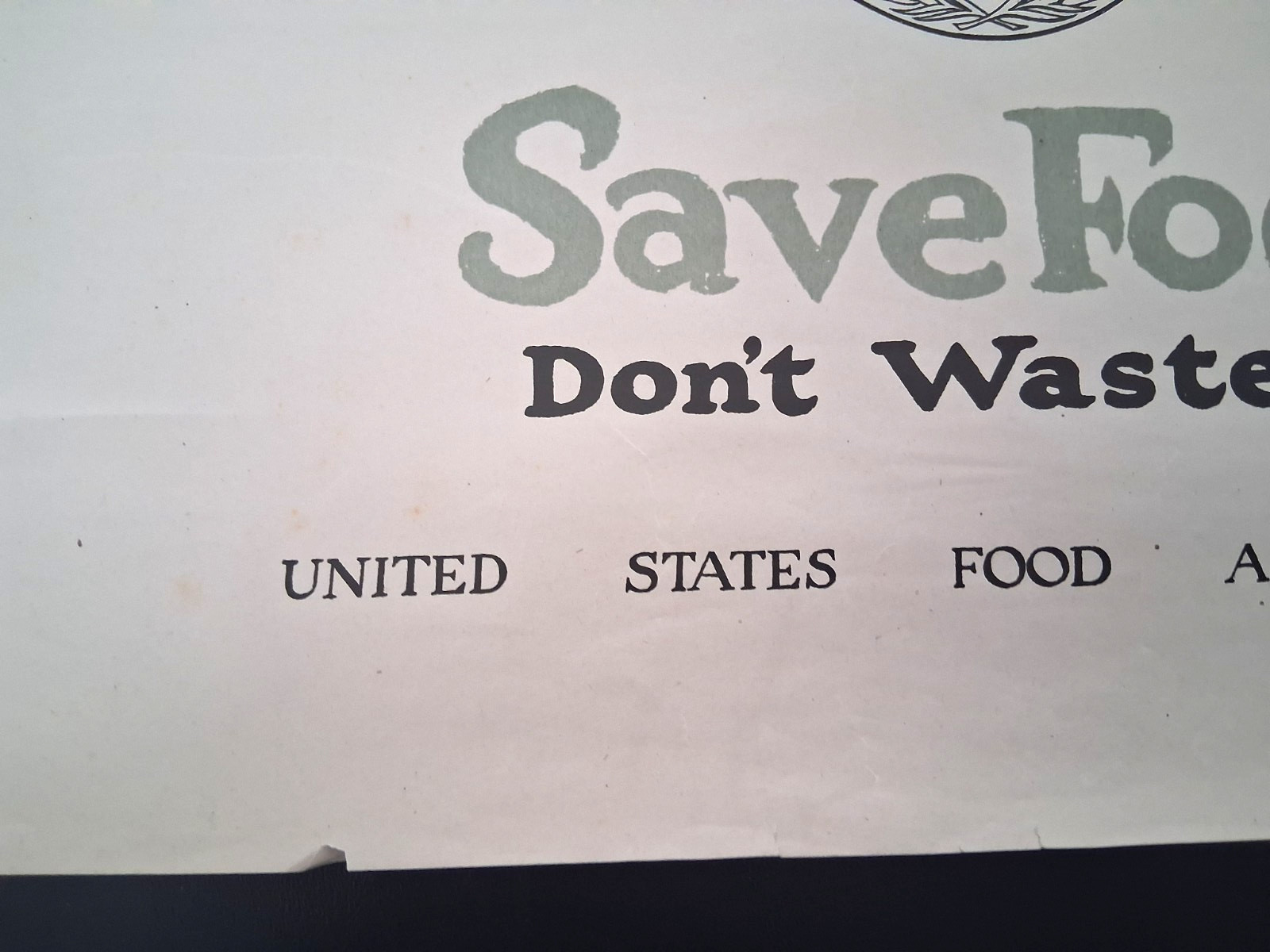 Original WWI U.S. Food Admin Poster Adolph Treidler Woodrow Wilson ~20” X 30”