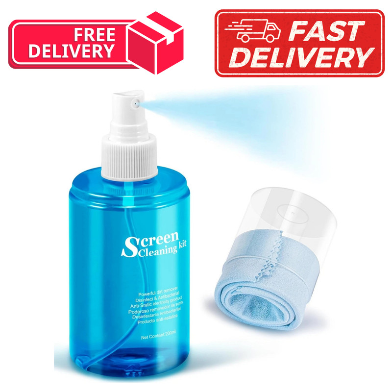 Screen CD Cleaner Solution Spray Compact Disc CD-DVD Cleaning Fluid 1 Pack, Blue