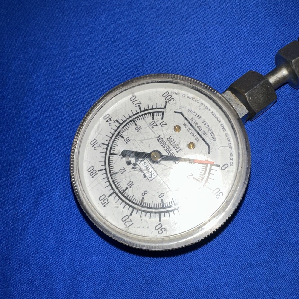 Vintage Engine Compression Tester Sears 244-2149 300PSI Used