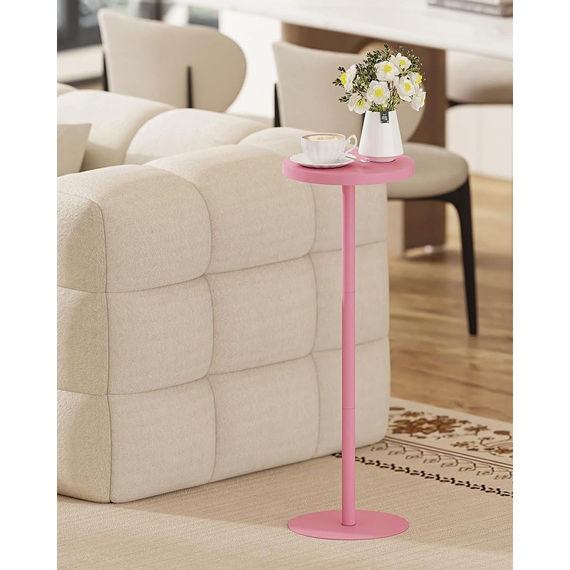 Round Side Table Sturdy Sofa Table Easy Assembly Small Space Accent Table New