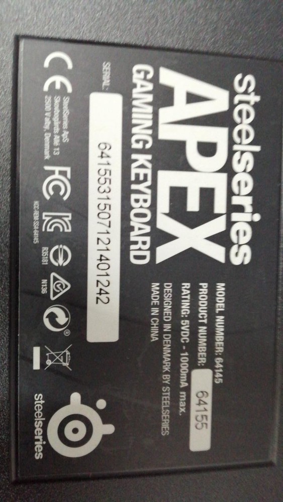 Gaming Keyboard Model 64155 STEELSERIES