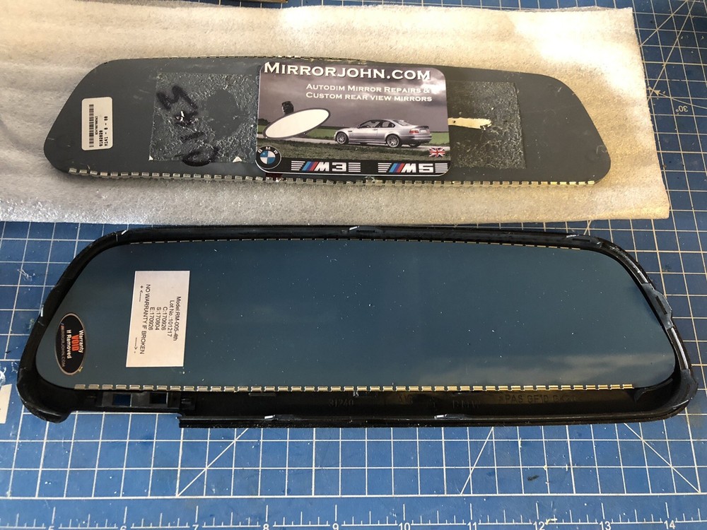 Auto Dim Auto-Dimming Rearview mirror Replacement Glass unit BMW SOS Rectangular