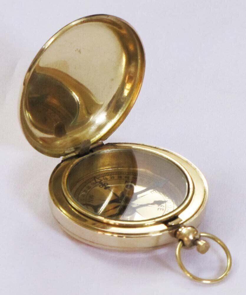 Maritime Brass Compass Nautical Push Button Pocket compass Best Gift Item