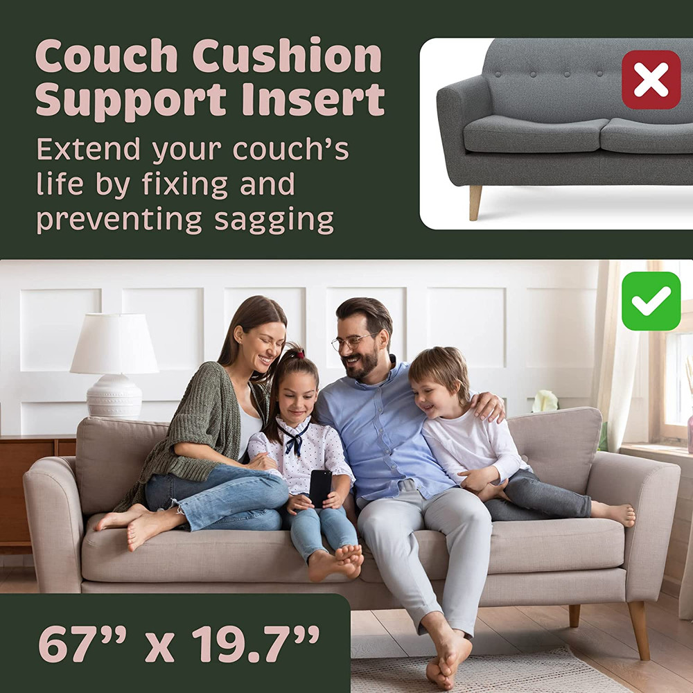 Durable Cushion Support Insert For Sagging Couch Pillows Grey NEW