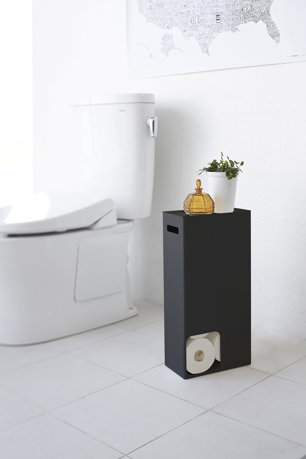 Toilet Paper Storage Black W23XD12.5XH48cm