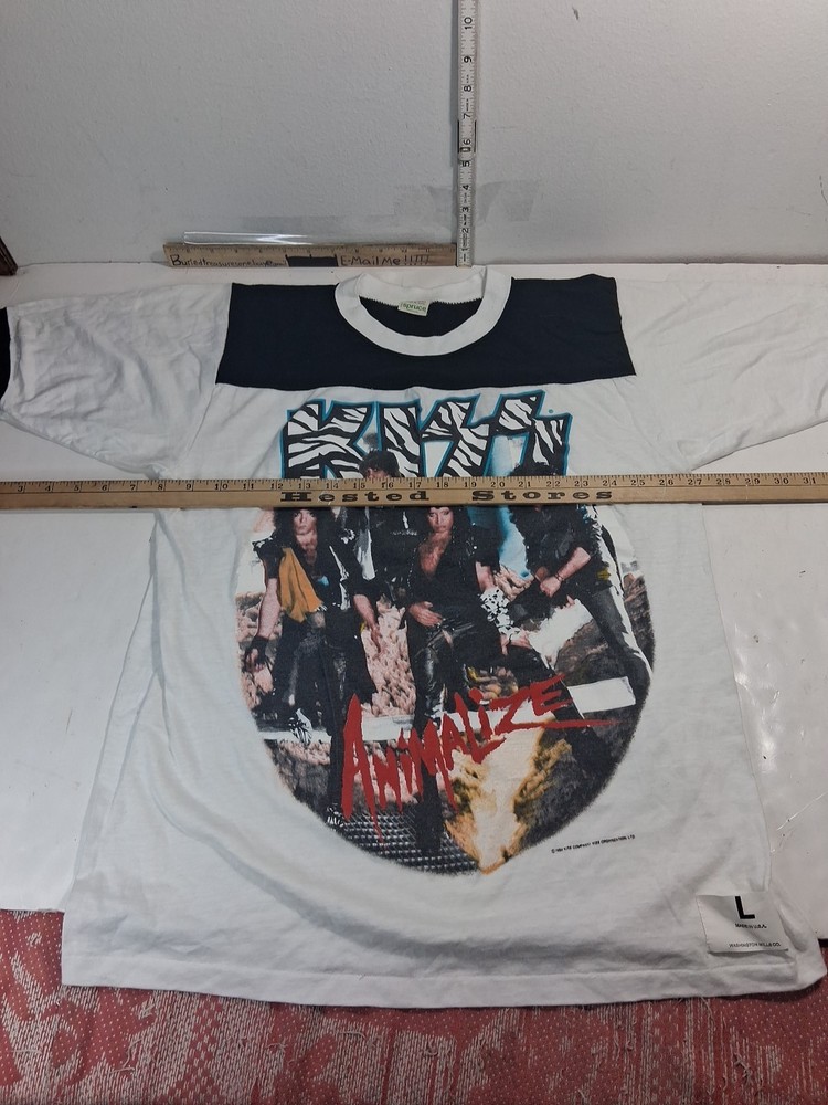 Vintage Kiss 1984 Animalize Tour Concert T Shirt  Large TD29D