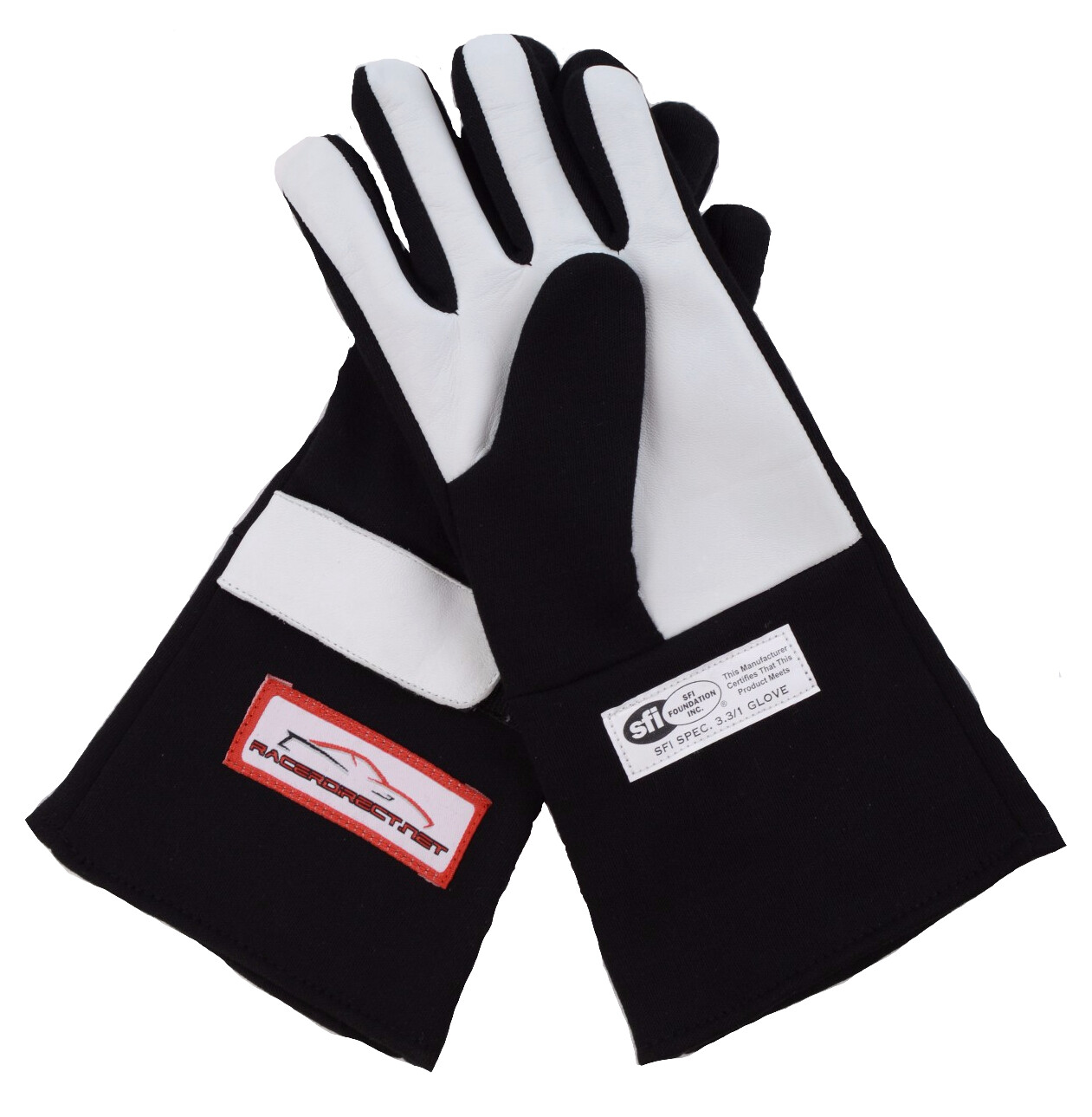 SFI 3.3/5 RACING GLOVES NOMEX DOUBLE LAYER DRIVING GLOVES BLACK LARGE IHRA NHRA