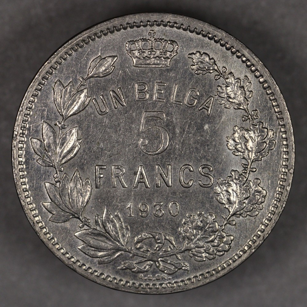1930 Belgium 5 Francs
