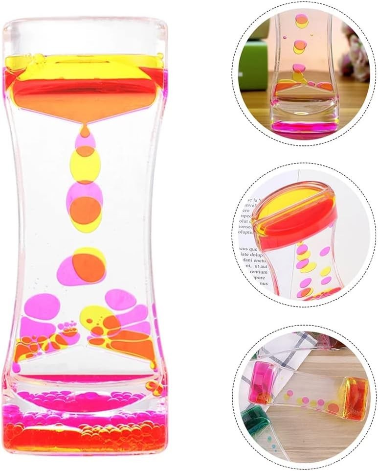 Liquid Motion Bubbler Timer Colorful Oil Hourglass 3 Pack