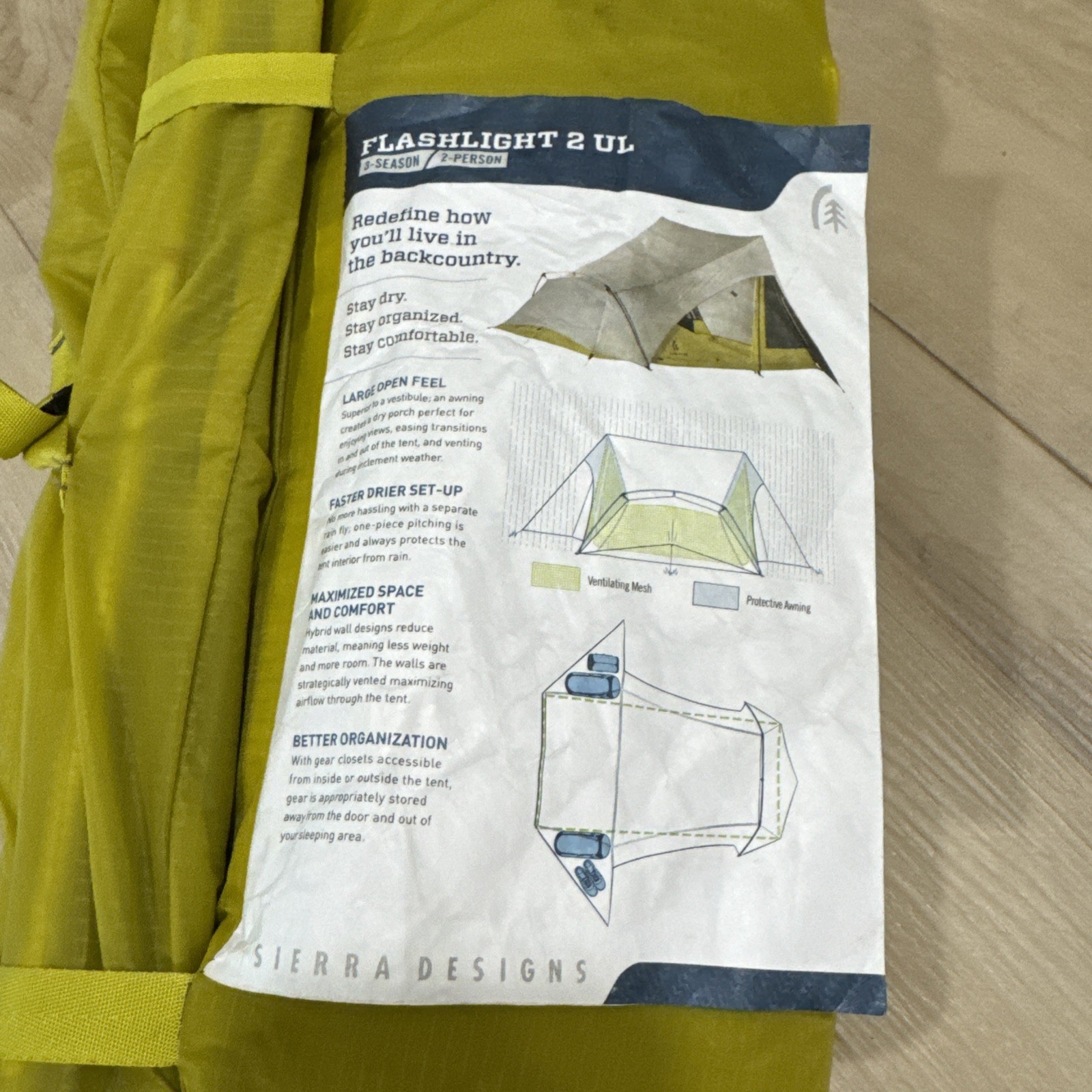Sierra Designs Flashlight 2 UL Tent 2 Person Backpacking 3-Season **READ**