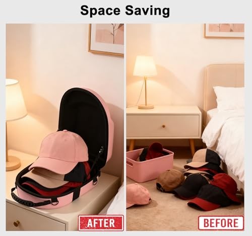 Pink hard hat box with handle and adjustable shoulder strap Pink/Rectangular