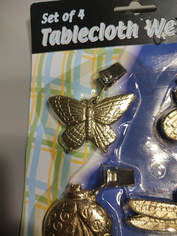 Vintage 4 Piece Tablecloth Weights Insect Designs