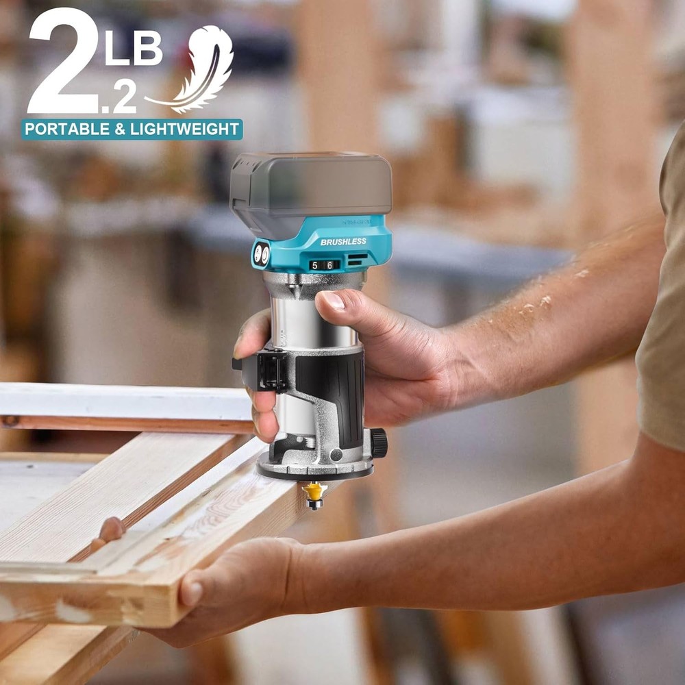 Cordless Compact Router Compatible with Ma-Kita Battery (Bare Tool), 6 Variable