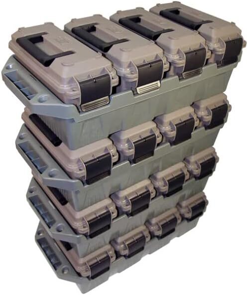 4- can Ammo Crate, Convenient size, Stackable, easy carry and transport Brown