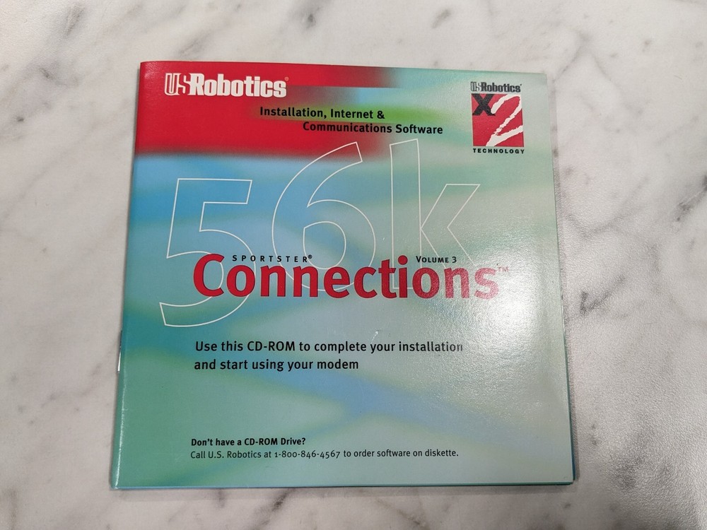 USRobotics Sportster Modem Installation CD Software Windows 95 X2 56k Connection