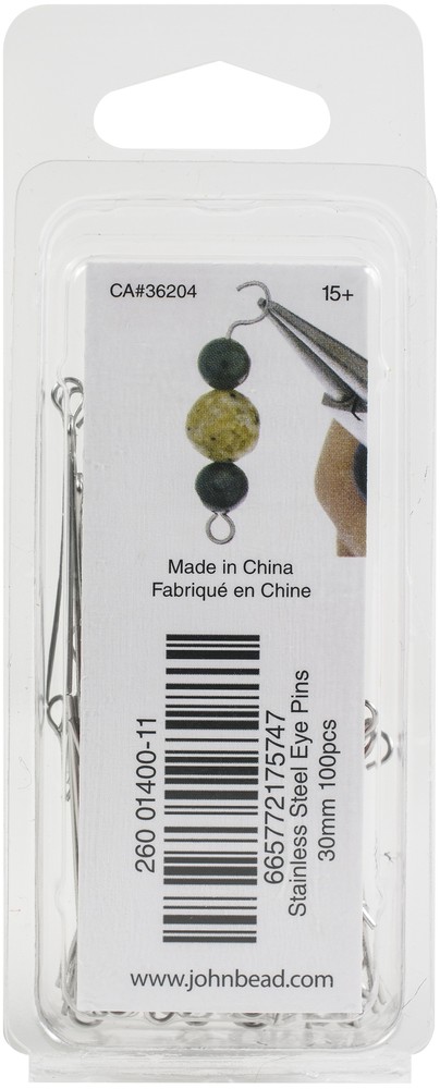Stainless Steel Eye Pins 100/Pkg 30mm