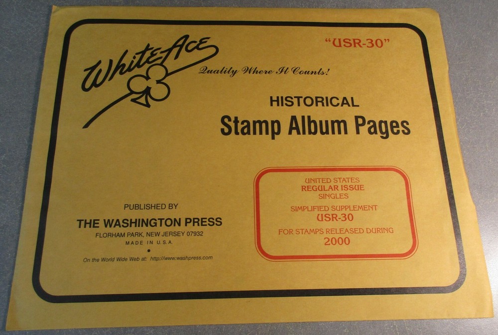 WHITEACE USR-30 HISTORICAL STAMP ALBUM PAGES STAMPS RELEASED 2000 W/FREE SHP.