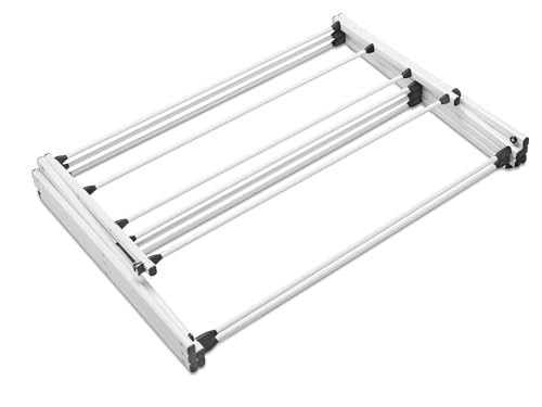 WHITMOR FOLDABLE CLOTHES DRYING RACK: 3 TIER LAUNDRY DRYING RACK - WHITE