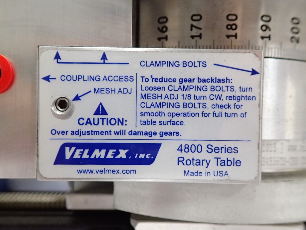 VELMEX 4800 SERIES ROTARY TABLE+MN10-0050-E01-21 BISLIDE+VMX-2 CONTROLLER TESTED