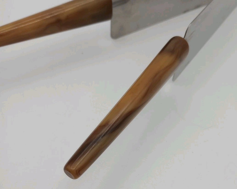 Vtg Bakelite Double Handle Cake Pie Dessert Server Slice Cutter Stainless US