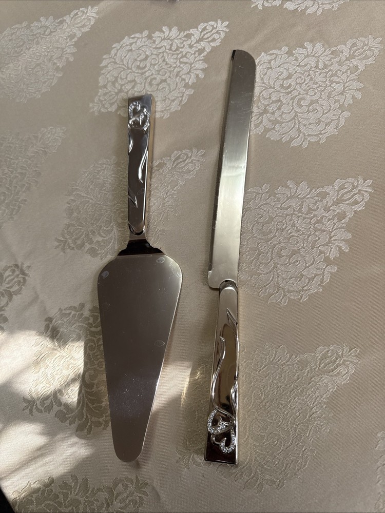 Wedding Cake Knife and Server Set Gold Cake Cutting Tools