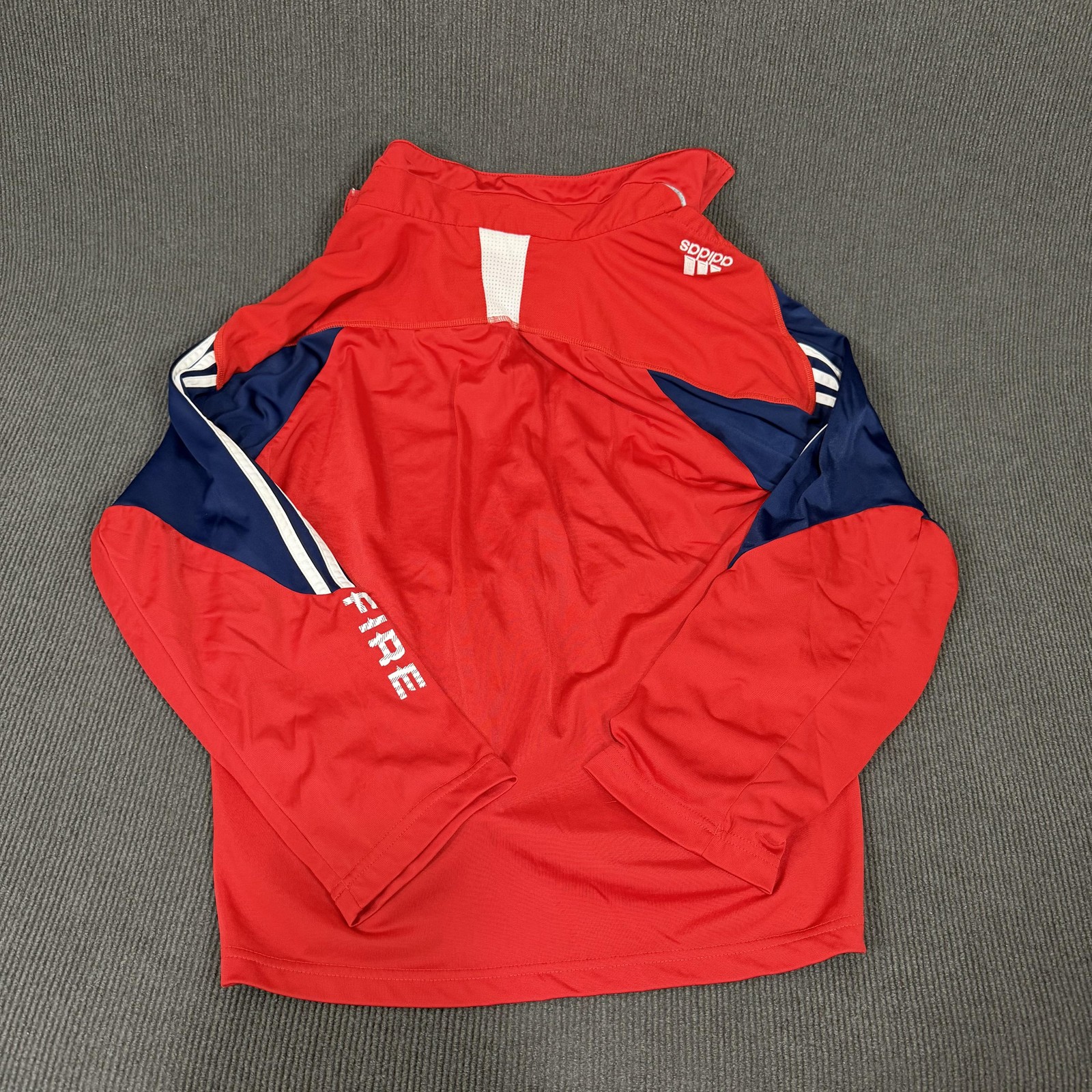 Chicago Fire FC Jacket Mens Small Red MLS Soccer Adidas Climalite Full Zip