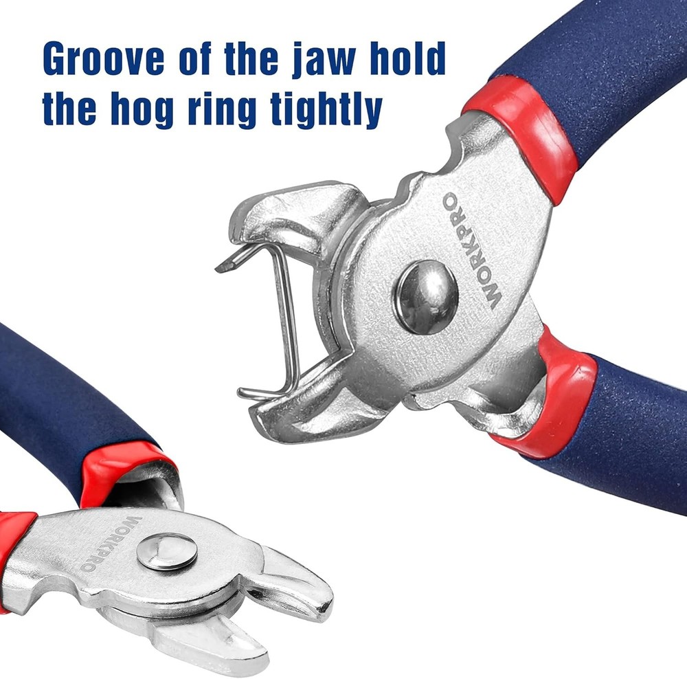 Durable Galvanized Hog Ring Pliers Set with 500 Rings