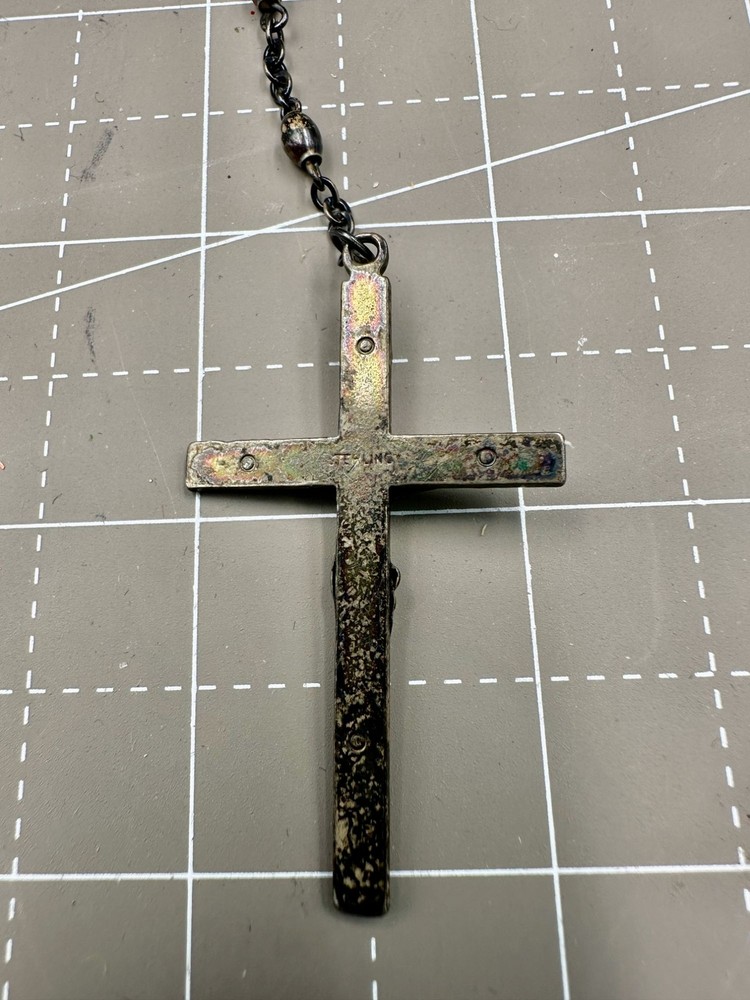 Antique Sterling Rosary with Sterling Beads