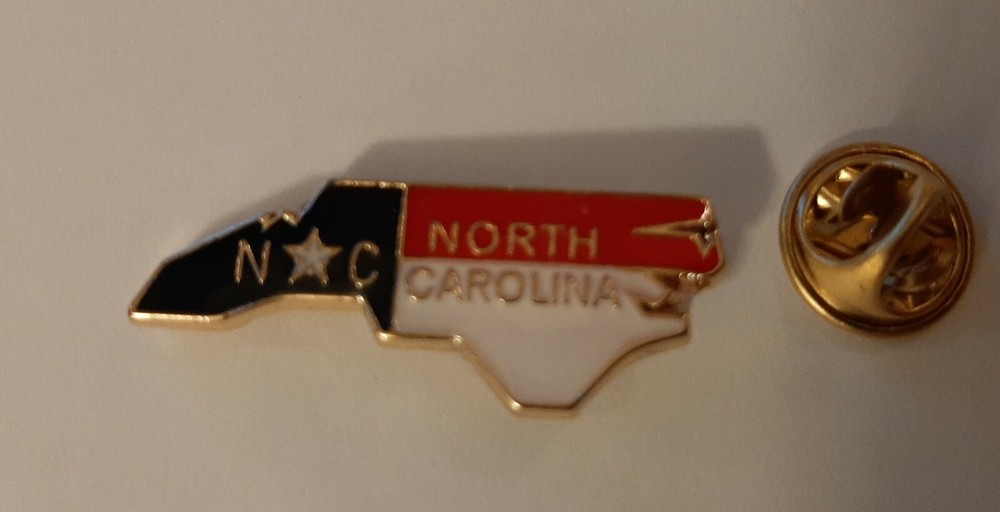 North Carolina State Flag Map Lapel Pin