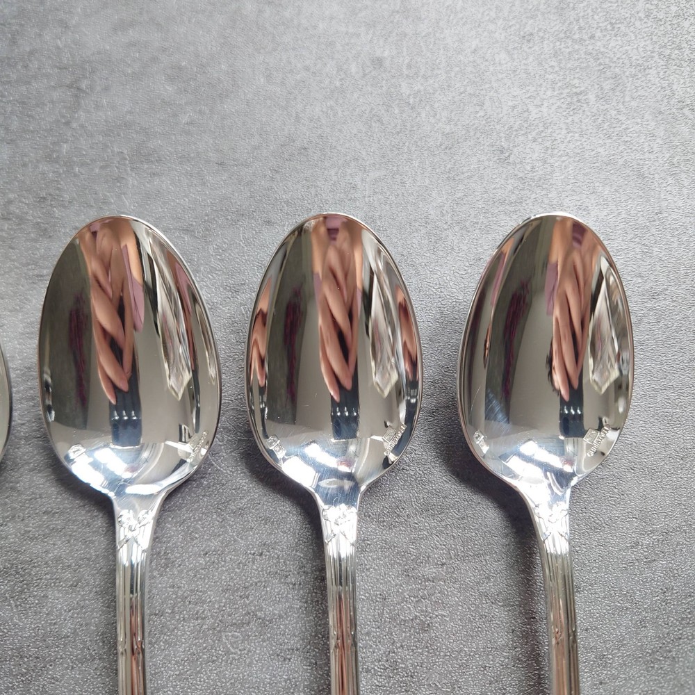 Christofle Rubans Coffee Spoon 6pcs Silverplate Flatware Excellent