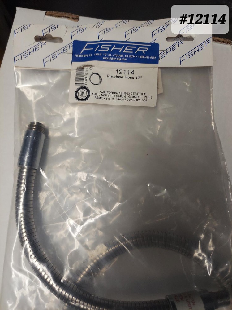 Fisher, #12114, Pre-Rinse Hose, 12"