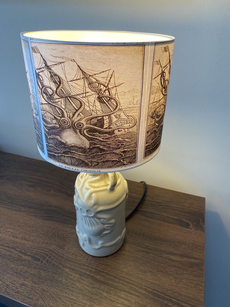 Bespoke Kraken Ceramic Rum Bottle Lamp