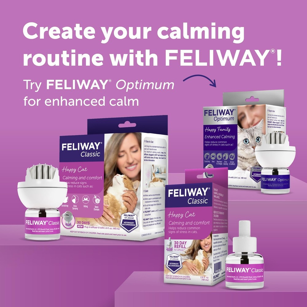FELIWAY® Classic 3 x 30 Day Cat Calming Refills for Pheromone Diffuser, 3 x ...