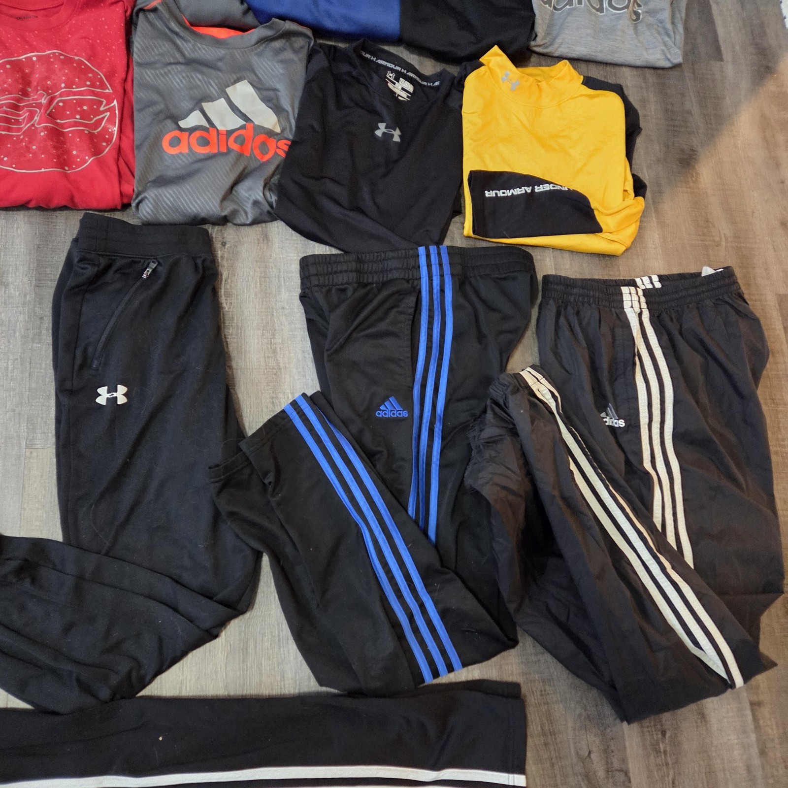 NIKE UNDER ARMOUR ADIDAS Boy's XL Athletic Lot Of Pants Long Slv Shirts 20 Pc